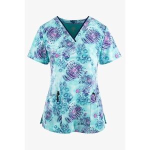 Healing Hands Tied Dyed Women's 3-Pocket V Neck Scrub Top